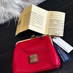Dooney & Bourke Vibrant Red Leather Coin Pouch
